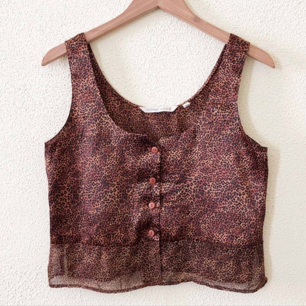 Victoria's Secret Cropped Leopard Print Tank